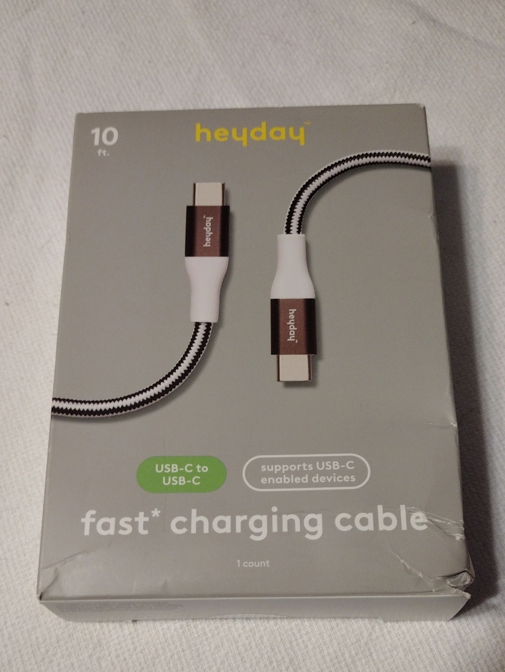 heyday Braided USB-C to USB-C Fast Charging Cable
